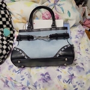 Chic Black and Blue Satchel